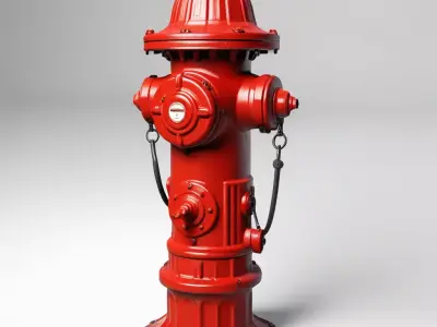 Realistic Red Fire Hydrant 3D Model 3D model