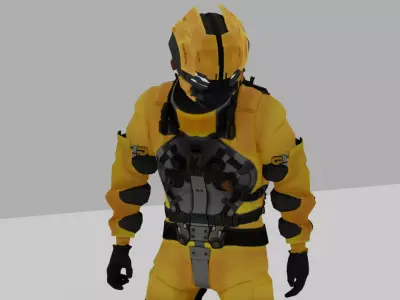 Robo Bee Character Low-poly 3D model