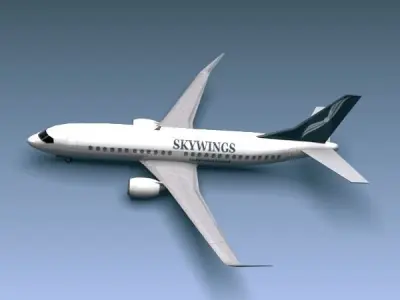 Boeing 737-300w airliner Low-poly 3D model
