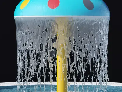 Water park mushroom fountain 3D model