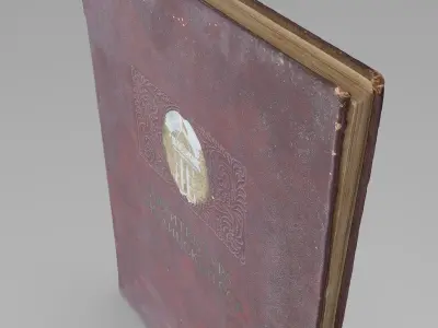 Old architectural book Low-poly 3D model