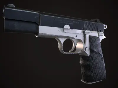 Browning Hi Power Low-poly 3D model