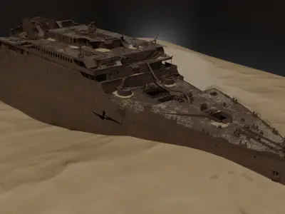 The bow of the Titanic Low-poly 3D model