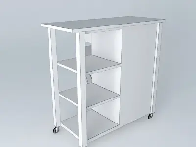 Butcher Block Basic Kitchen Cart Free 3D model