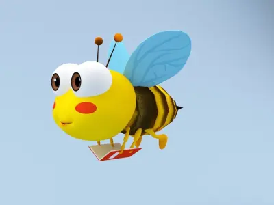 Bee Cartoon 3D model lowpoly 3D model