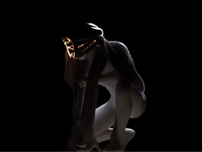 Sci-fi helmet design Low-poly 3D model