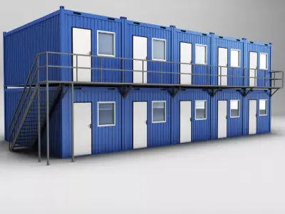 Container shipping House double floor 3D model