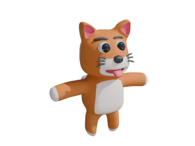 3D model of a cartoon dog  3D model