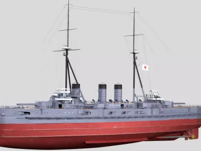 IJN Kawachi Japanese Battleship 3d model 3D model