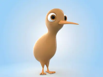 Cartoon kiwi 3D model