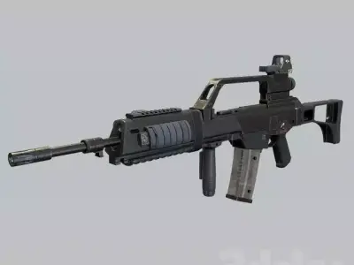 Low Poly M416 Gun Model 3D model
