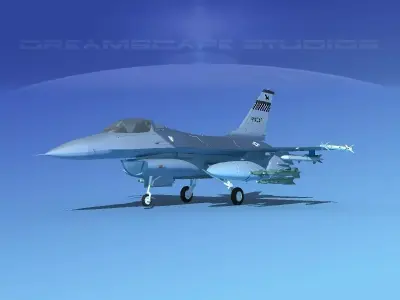 Gen Dyn F-16A Falcon V06 USAF 3D model