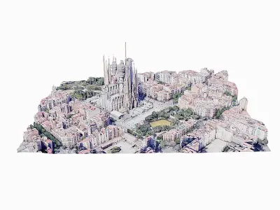  Holy Family - Sagrada Familia Low-poly 3D model