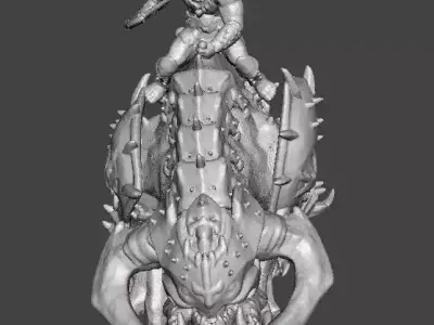 PINKY RIDER DEMON MINIATURE MODEL FIGURE FANTASY SCIFI GAMES RPG 3D print model
