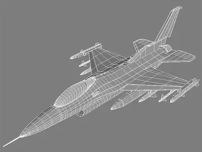F16 Fighter Low-poly 3D model