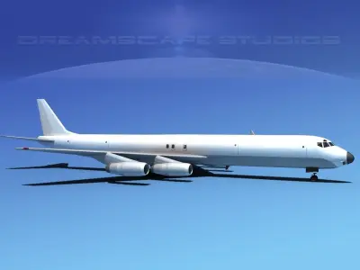 Douglas DC-8-63F Unmarked 1 3D model