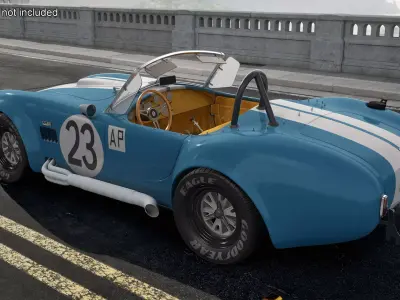 Shelby 427 Cobra Blue Yellow Rigged 3D model