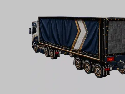 Cargo Semi Truck 3D Model 05 Low-poly 3D model