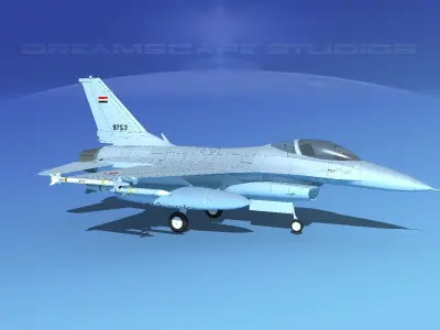 Gen Dyn F-16A Falcon V28 Egypt 3D model
