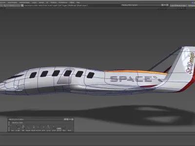 Sci-fi Spaceship civil trasport Low-poly 3D model