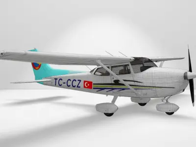 Cessna 172 model single engine aircraft 3D model
