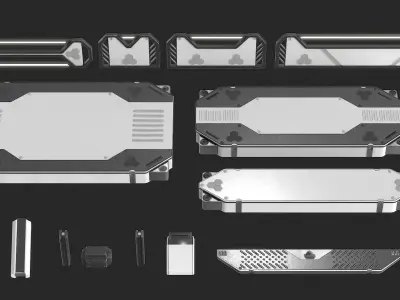 Sci Fi Modular Stairs 3D model