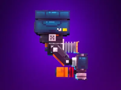 Low-Poly Pixel Art Drone Low-poly 3D model