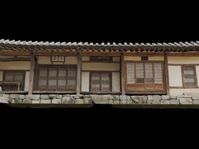 Korean Traditional tiled house 3D model