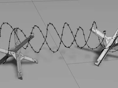Military barricades anti tank 3D model