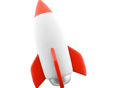 3d flying space rocket 3D model
