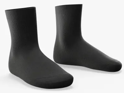 Mens Socks Pair Black 3D model