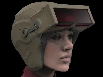 Futuristic Scout Helmet 3D model
