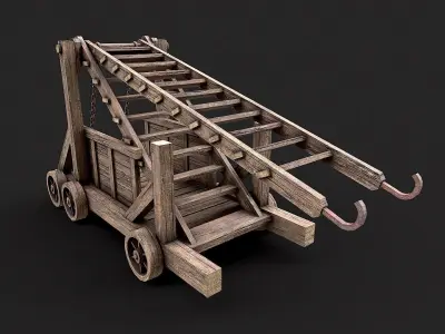 Medieval Siege Ladder PBR Low-poly 3D model