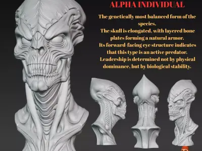 Xenoforms Galactic Evolution Busts 3D print model