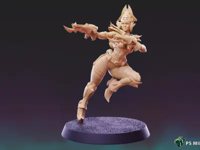 Dark Space Elves - Witches - Pose 4 3D print model
