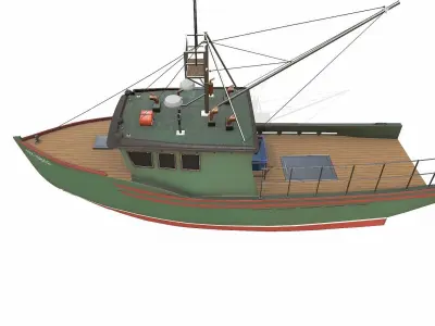 Fishing Boat Low-poly PBR Low-poly 3D model