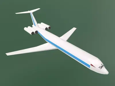 Il-62 Style Quad Jetliner - Custom Soviet Plane Low-poly 3D model