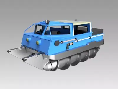 Screw terrain vehicle ZIL-2906 3D model