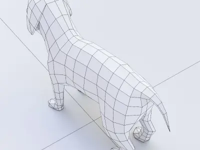Puppy Dog 3d model  Low-poly 3D model