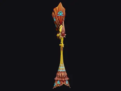 Magic Wand Rod Stick Fairy Staff Scepter Inventory Item Ritual Low-poly 3D model