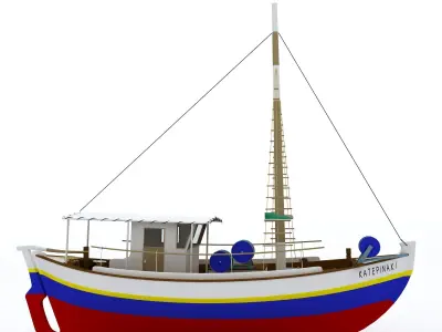 traditional fish boat Mediterranean sea 3D model