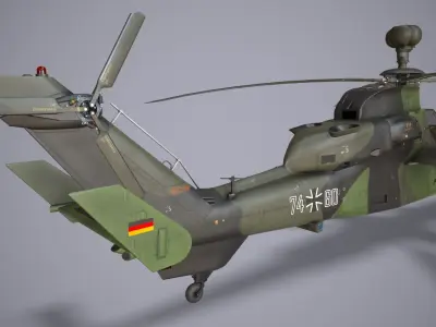 EC-665 Tiger UHT Germany Complex Animation Low-poly 3D model