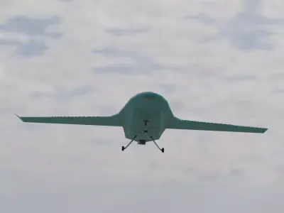 Fatih drone flying in sky Low-poly 3D model