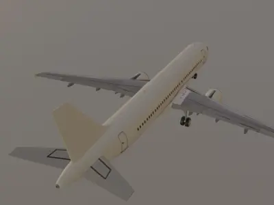 Airbus a320-214 plain white livery  3D model Low-poly 3D model