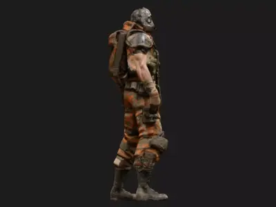 Hazard-Environment Bandit Low-poly 3D model