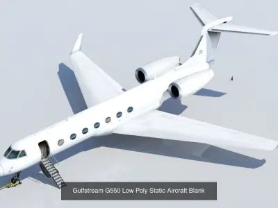 Private Jet Static Low Poly Collection 