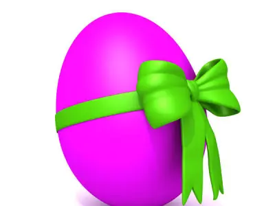 Red egg with bow 3D model