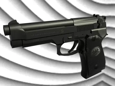 Beretta 92FS Low-poly 3D model