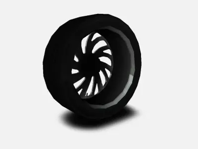 LUXXX LUX23 20inch Rim with Continental Sport Contact 5 Tyre Low-poly 3D model