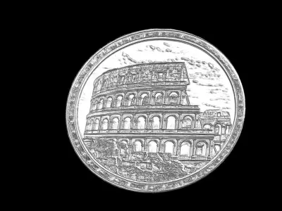 Sculptural Relief Emblem of the Roman Colosseum 3D print model